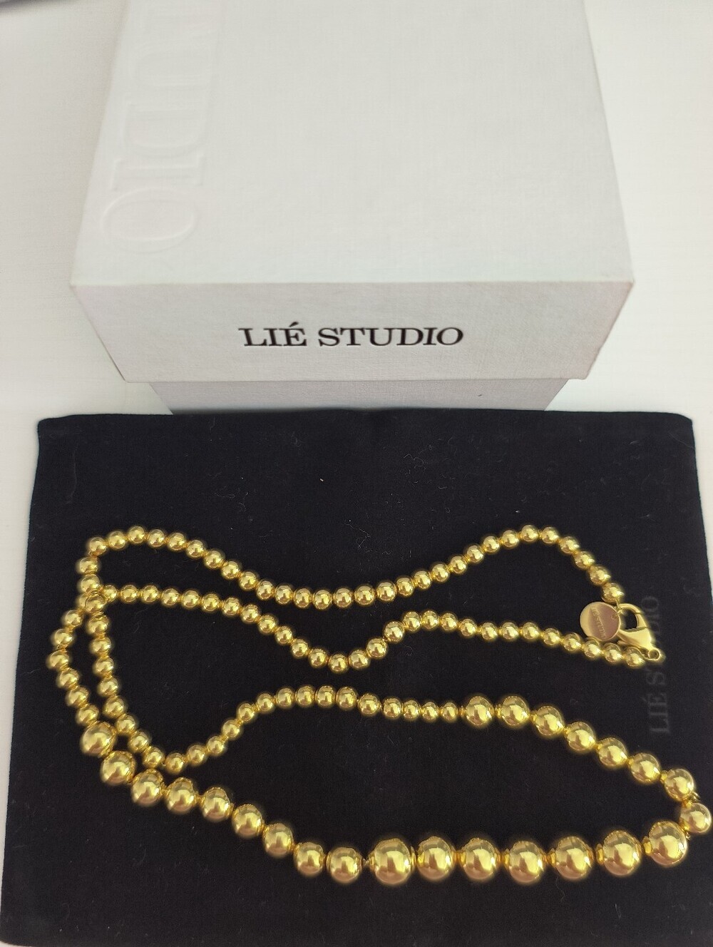 NWB Lie Studio Olivia Necklace 18 Carat Golden Plated Brass 25 Inch Necklace - Picture 10 of 12